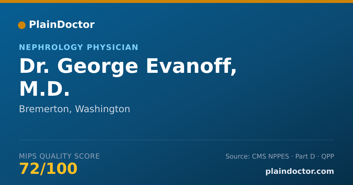 Shareable card for George Evanoff, M.D. - Nephrology Physician, Bremerton, WA