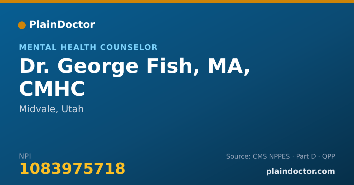 Shareable card for George Fish, MA, CMHC - Mental Health Counselor, Midvale, UT