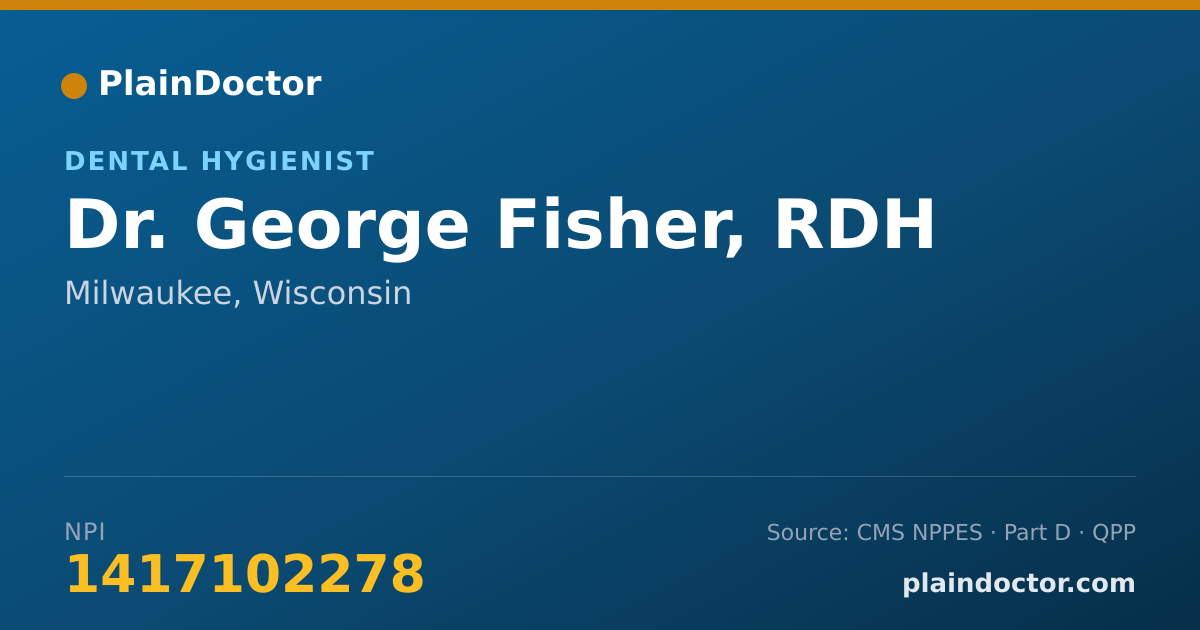 Shareable card for George Fisher, RDH - Dental Hygienist, Milwaukee, WI