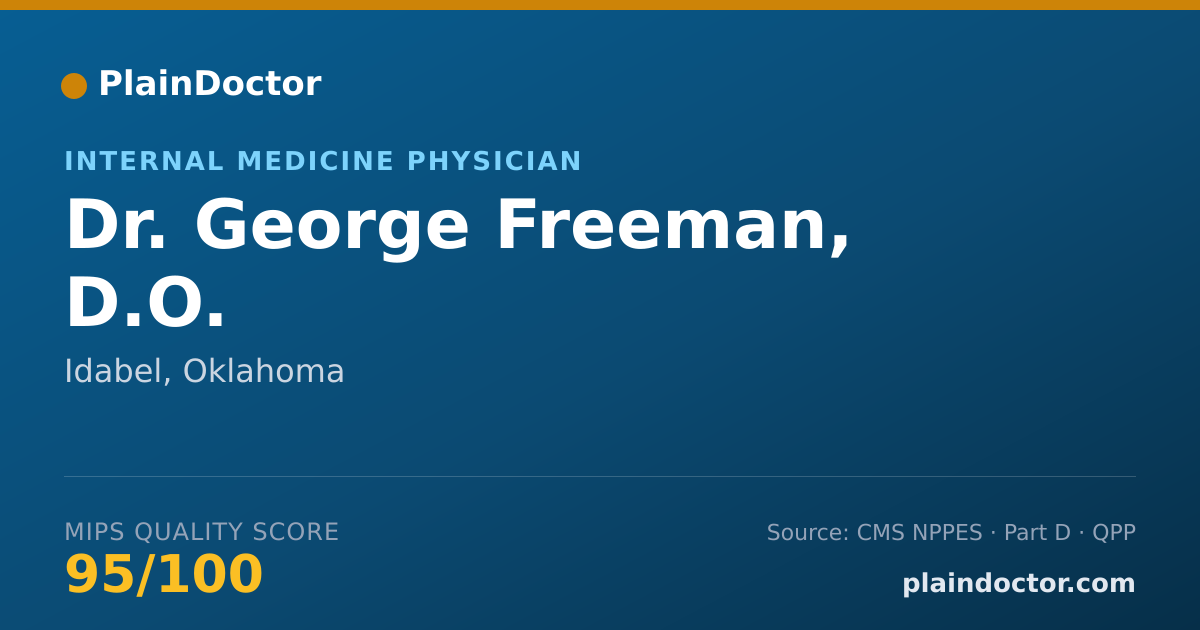 Shareable card for George Freeman, D.O. - Internal Medicine Physician, Idabel, OK