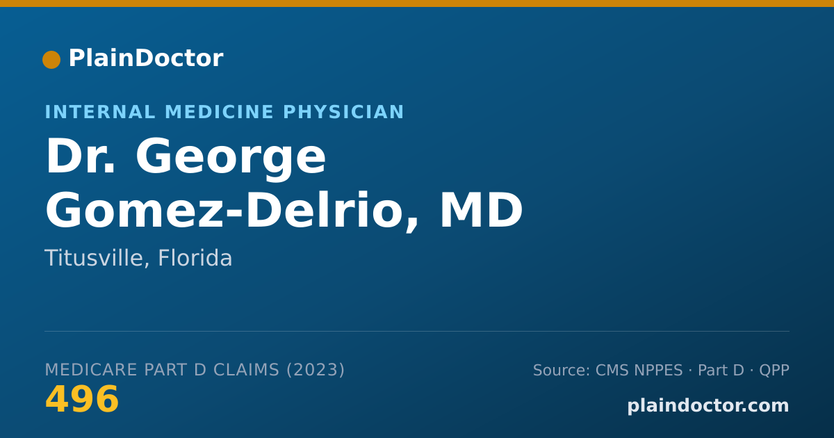 Shareable card for George Gomez-Delrio, MD - Internal Medicine Physician, Titusville, FL