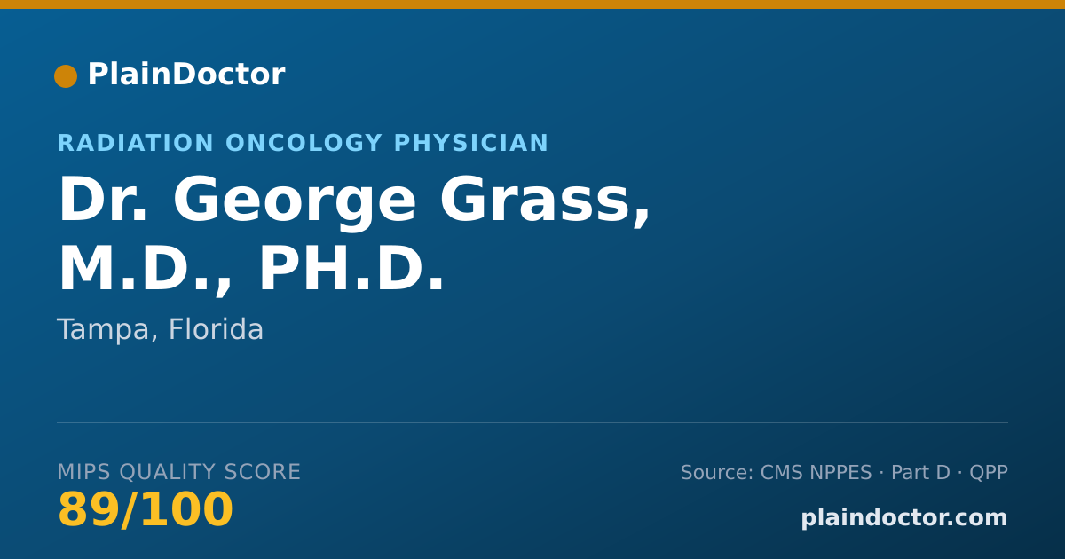 Shareable card for George Grass, M.D., PH.D. - Radiation Oncology Physician, Tampa, FL