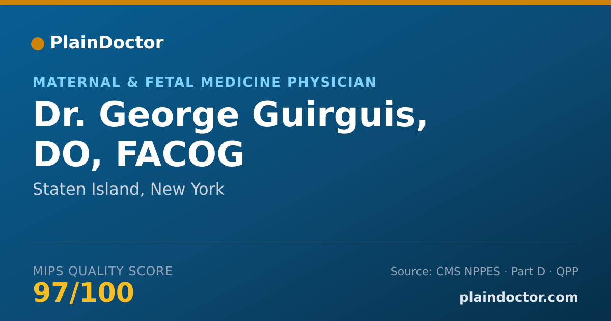 Shareable card for George Guirguis, DO, FACOG - Maternal & Fetal Medicine Physician, Staten Island, NY