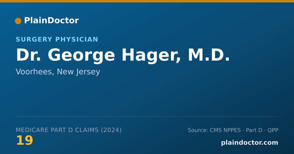 Shareable card for George Hager, M.D. - Surgery Physician, Voorhees, NJ