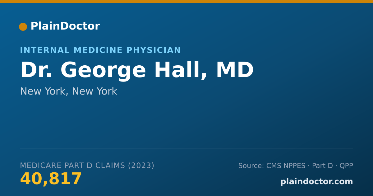Shareable card for George Hall, MD - Internal Medicine Physician, New York, NY