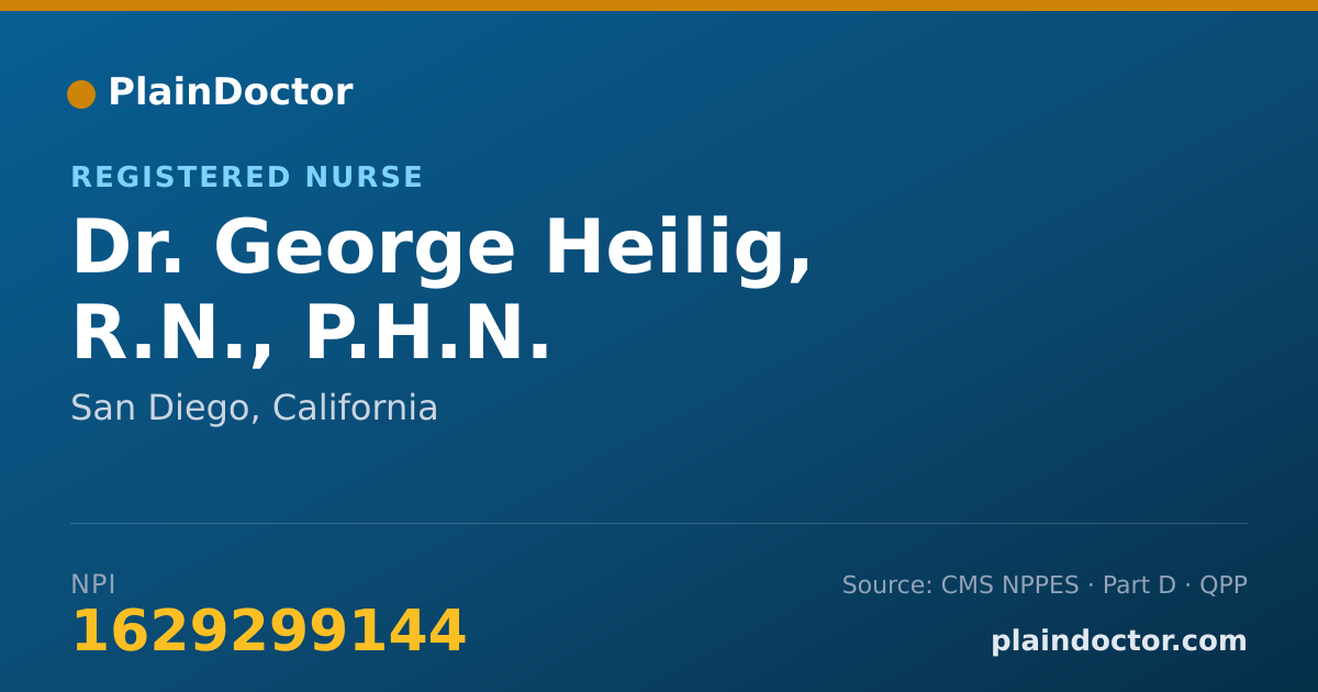 Shareable card for George Heilig, R.N., P.H.N. - Registered Nurse, San Diego, CA