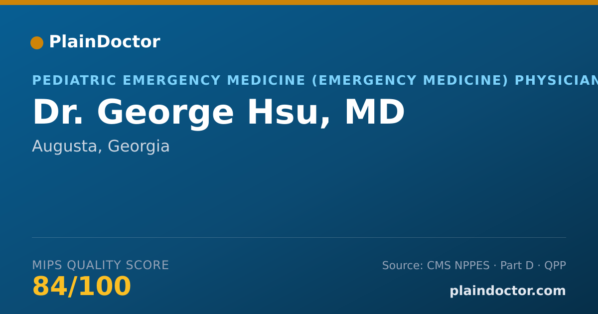 Shareable card for George Hsu, MD - Pediatric Emergency Medicine (Emergency Medicine) Physician, Augusta, GA