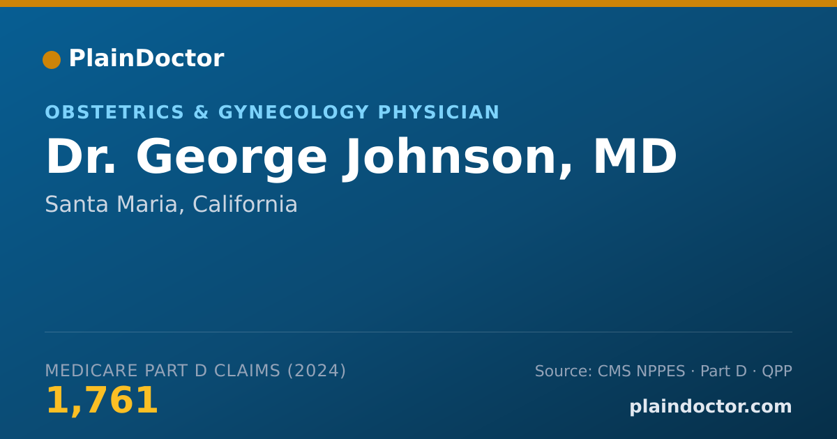 Shareable card for George Johnson, MD - Obstetrics & Gynecology Physician, Santa Maria, CA