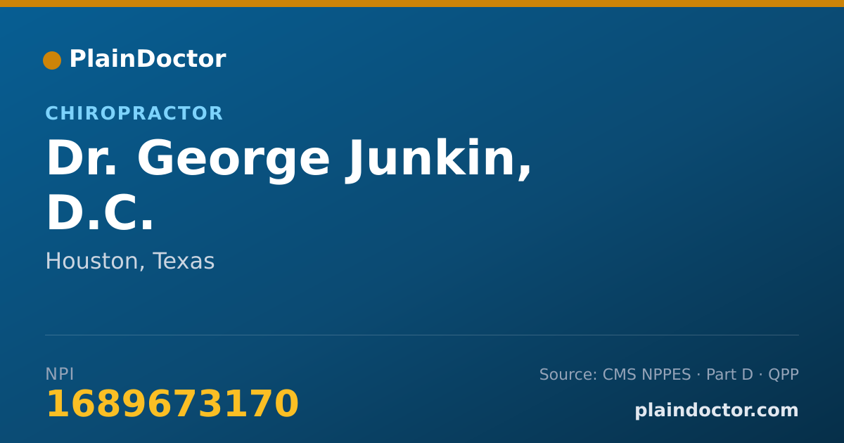 Shareable card for George Junkin, D.C. - Chiropractor, Houston, TX