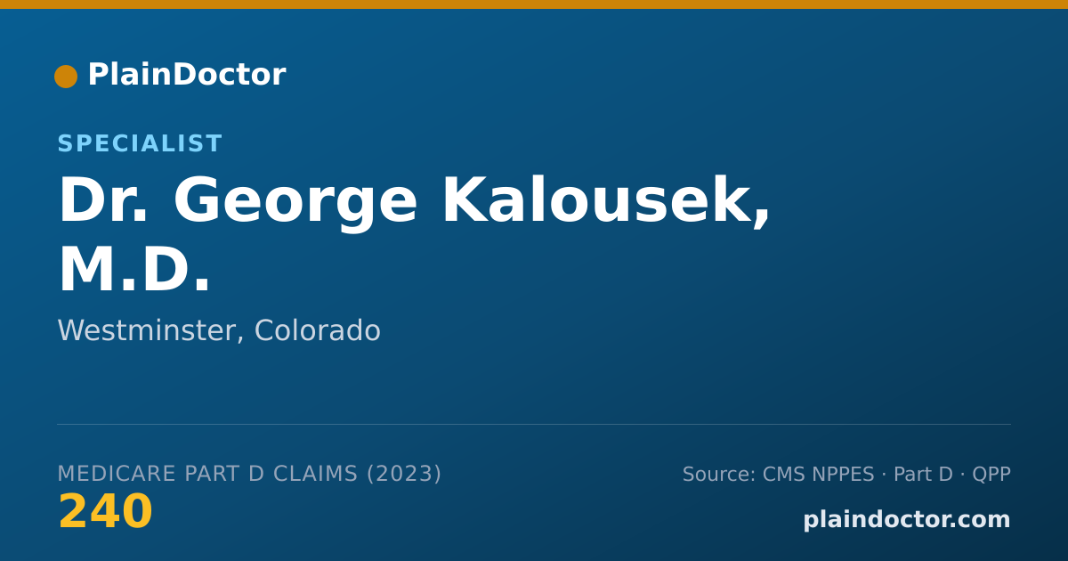 Shareable card for George Kalousek, M.D. - Specialist, Westminster, CO