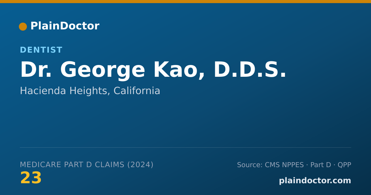 Shareable card for George Kao, D.D.S. - Dentist, Hacienda Heights, CA