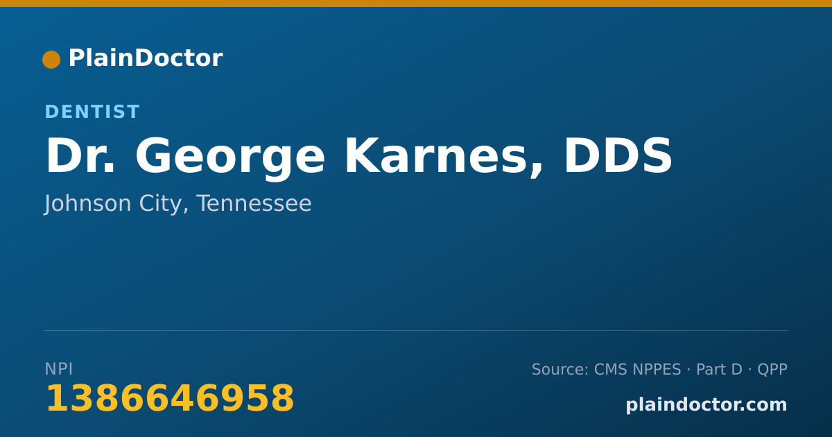 Shareable card for George Karnes, DDS - Dentist, Johnson City, TN