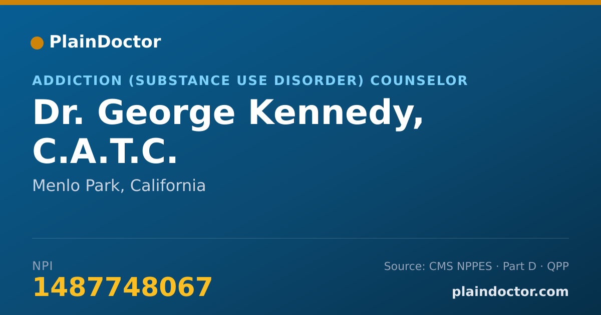 Shareable card for George Kennedy, C.A.T.C. - Addiction (Substance Use Disorder) Counselor, Menlo Park, CA