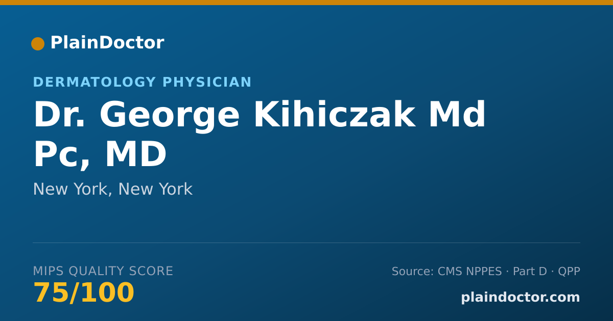 Shareable card for George Kihiczak Md Pc, MD - Dermatology Physician, New York, NY