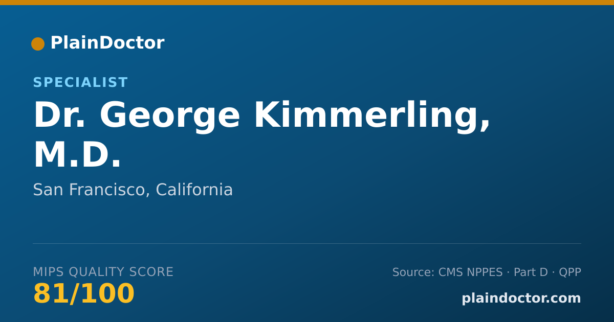 Shareable card for George Kimmerling, M.D. - Endocrinology, Diabetes & Metabolism Physician, San Francisco, CA