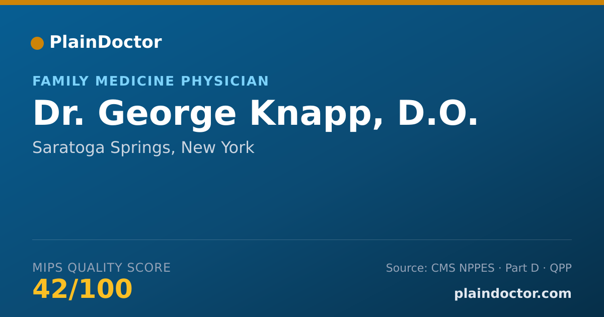 Shareable card for George Knapp, D.O. - Family Medicine Physician, Saratoga Springs, NY