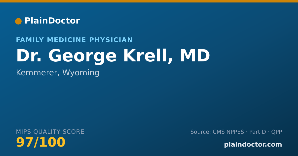 Shareable card for George Krell, MD - Family Medicine Physician, Kemmerer, WY