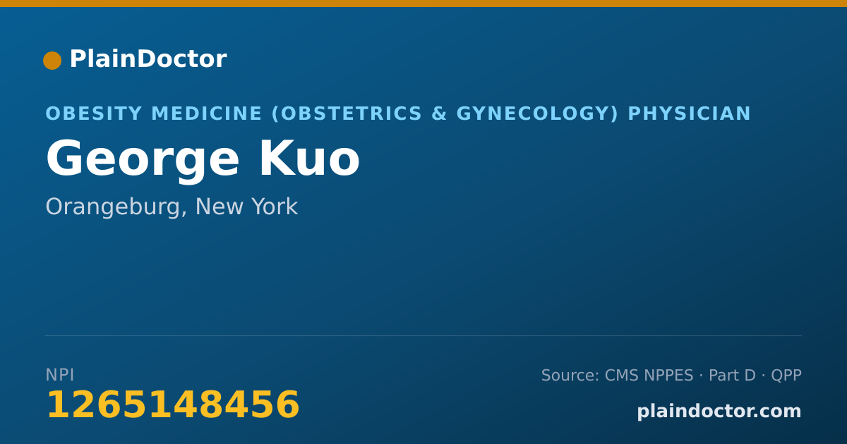 Shareable card for George Kuo - Obesity Medicine (Obstetrics & Gynecology) Physician, Orangeburg, NY