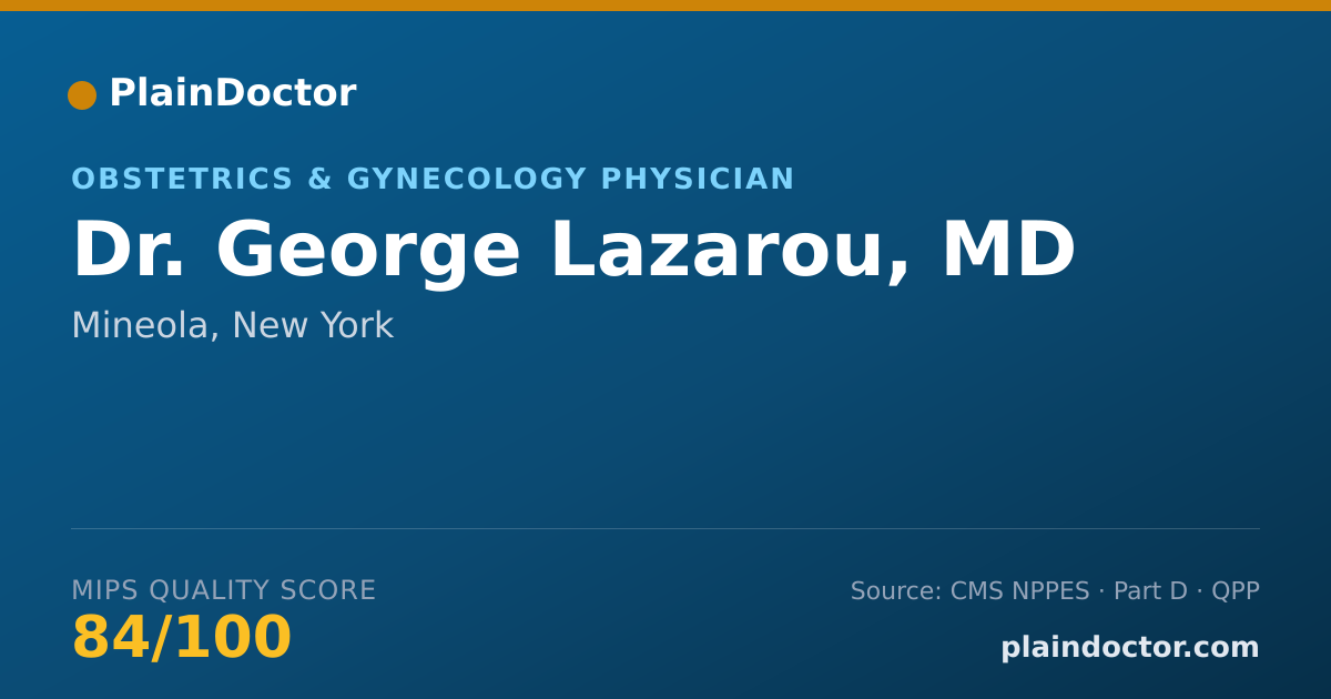 Shareable card for George Lazarou, MD - Obstetrics & Gynecology Physician, Mineola, NY