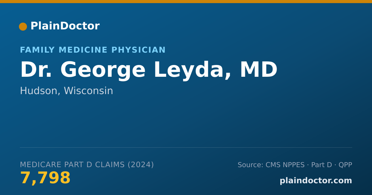 Shareable card for George Leyda, MD - Family Medicine Physician, Hudson, WI