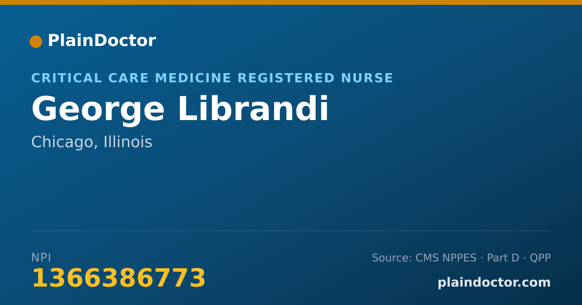 Shareable card for George Librandi - Critical Care Medicine Registered Nurse, Chicago, IL