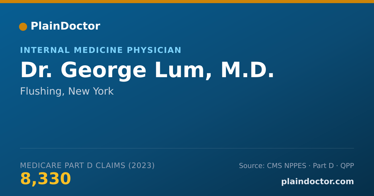 Shareable card for George Lum, M.D. - Internal Medicine Physician, Flushing, NY
