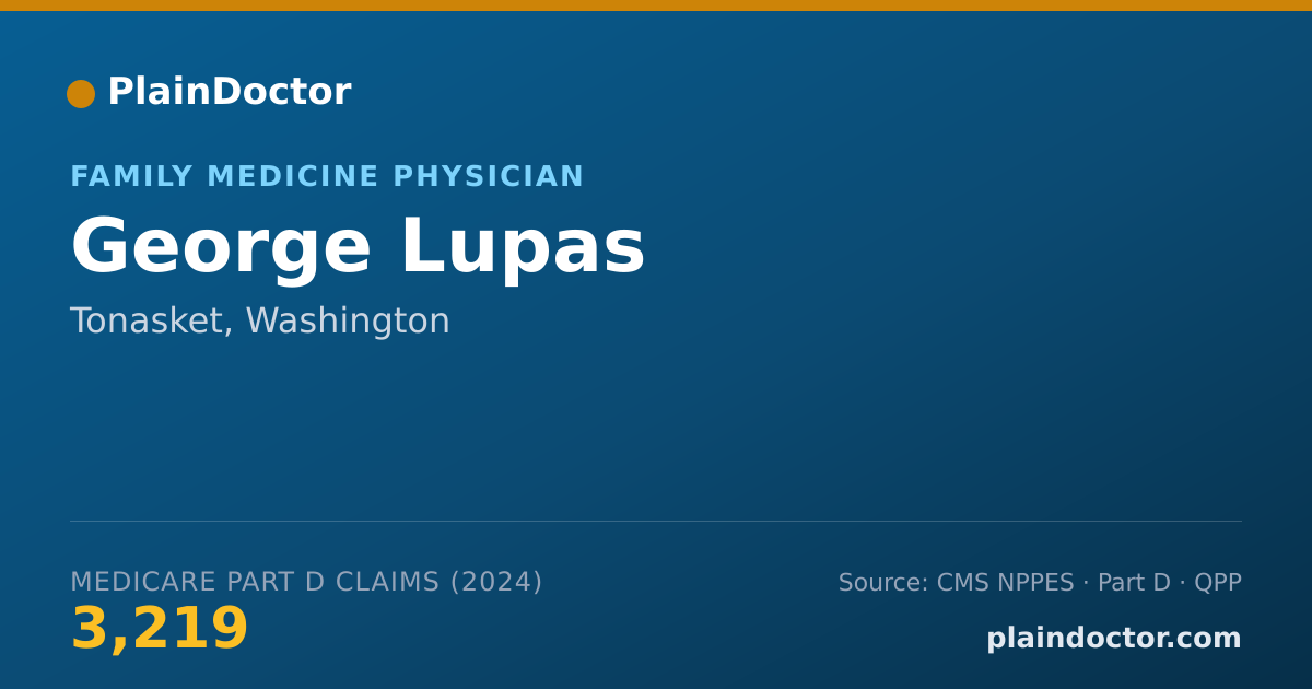 Shareable card for George Lupas - Family Medicine Physician, Tonasket, WA