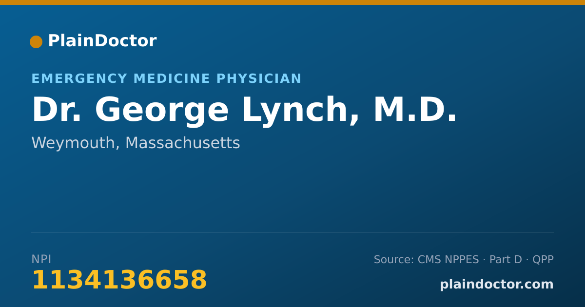 Shareable card for George Lynch, M.D. - Emergency Medicine Physician, Weymouth, MA