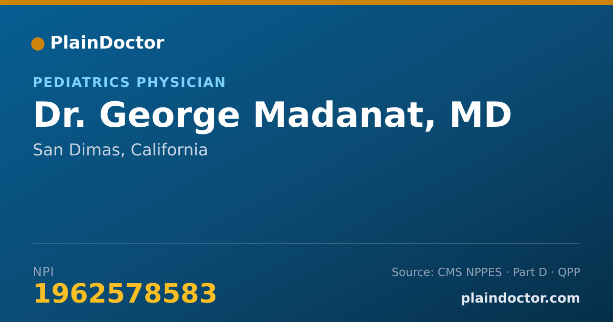 Shareable card for George Madanat, MD - Pediatrics Physician, San Dimas, CA