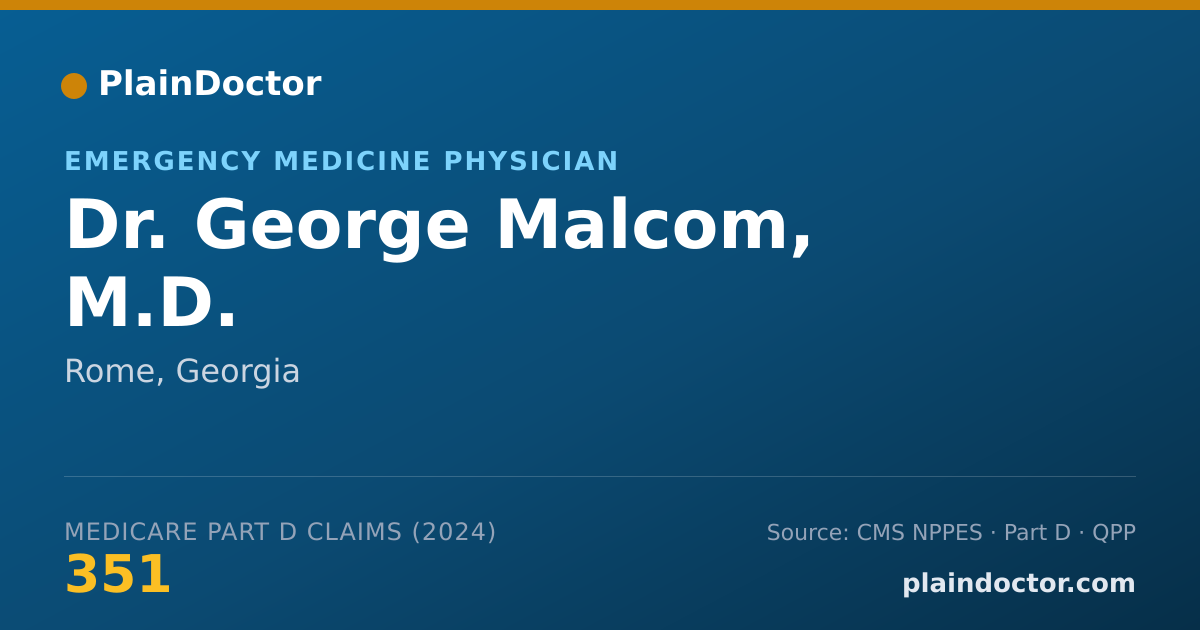 Shareable card for George Malcom, M.D. - Emergency Medicine Physician, Rome, GA