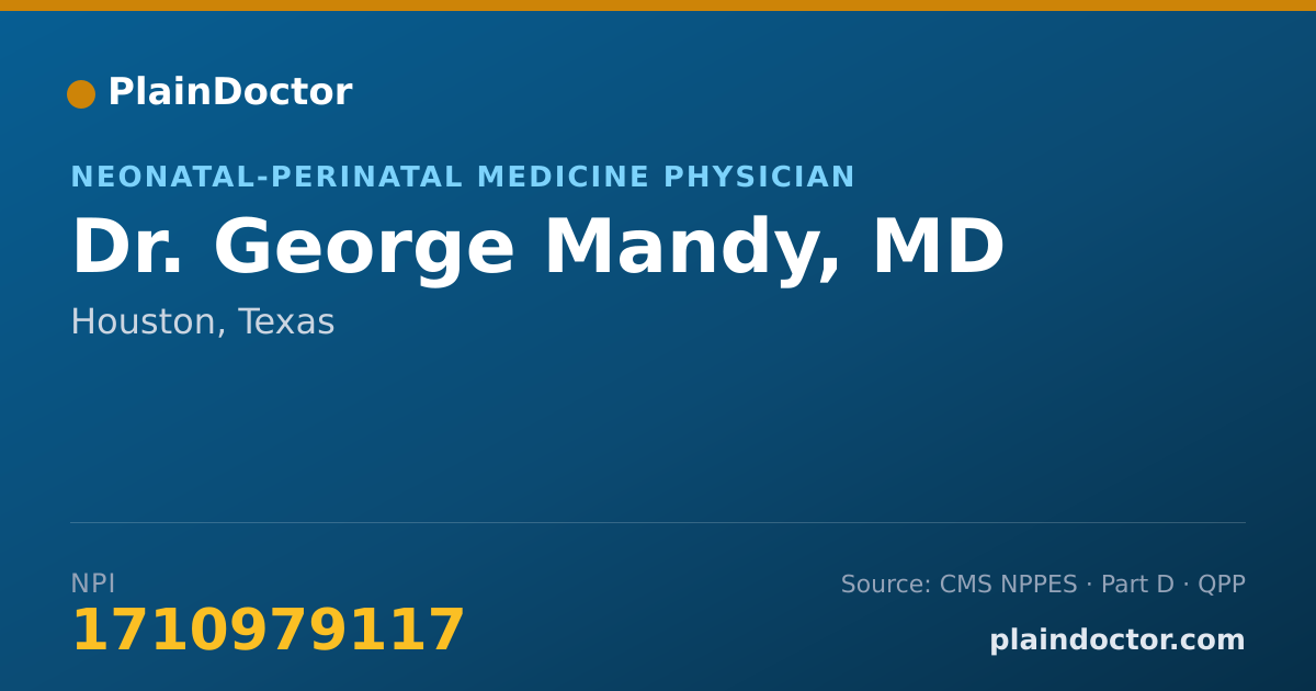 Shareable card for George Mandy, MD - Neonatal-Perinatal Medicine Physician, Houston, TX