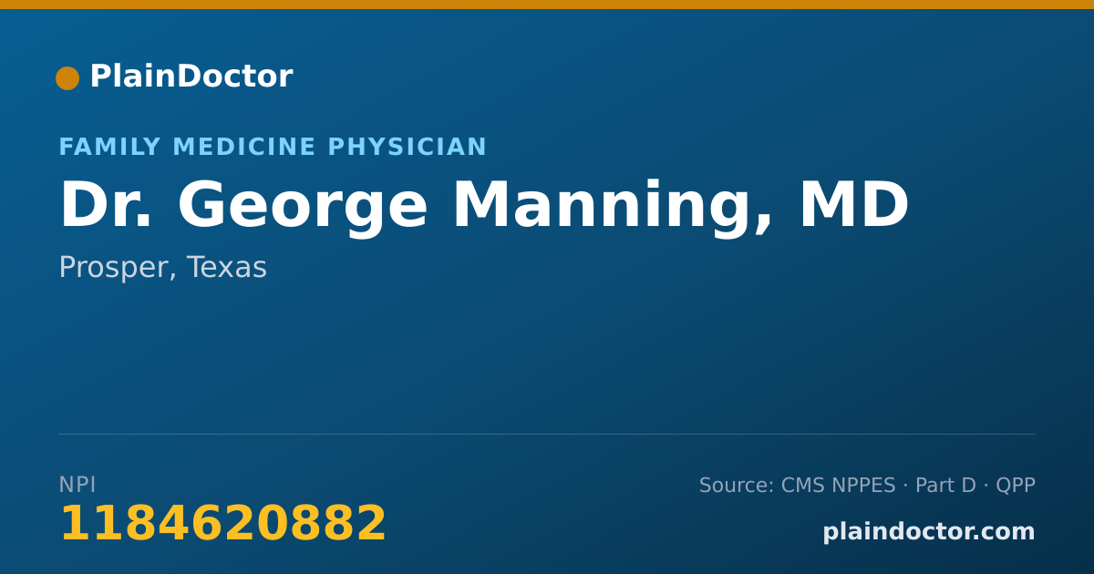 Shareable card for George Manning, MD - Family Medicine Physician, Prosper, TX