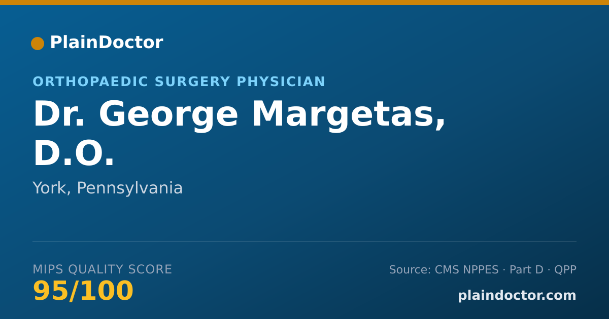 Shareable card for George Margetas, D.O. - Orthopaedic Surgery Physician, York, PA