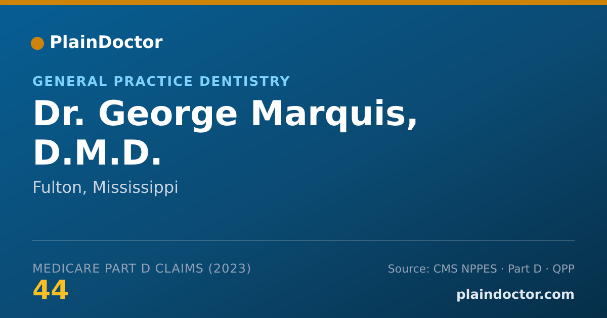 Shareable card for George Marquis, D.M.D. - General Practice Dentistry, Fulton, MS