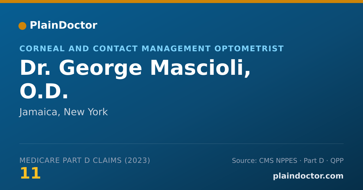 Shareable card for George Mascioli, O.D. - Corneal and Contact Management Optometrist, Jamaica, NY