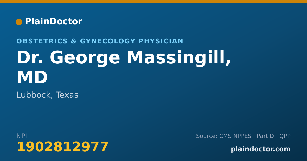 Shareable card for George Massingill, MD - Obstetrics & Gynecology Physician, Lubbock, TX