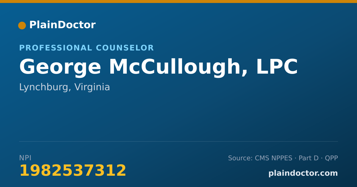 Shareable card for George McCullough, LPC - Professional Counselor, Lynchburg, VA