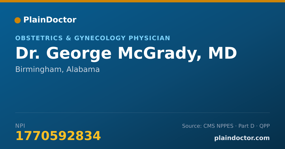Shareable card for George McGrady, MD - Obstetrics & Gynecology Physician, Birmingham, AL