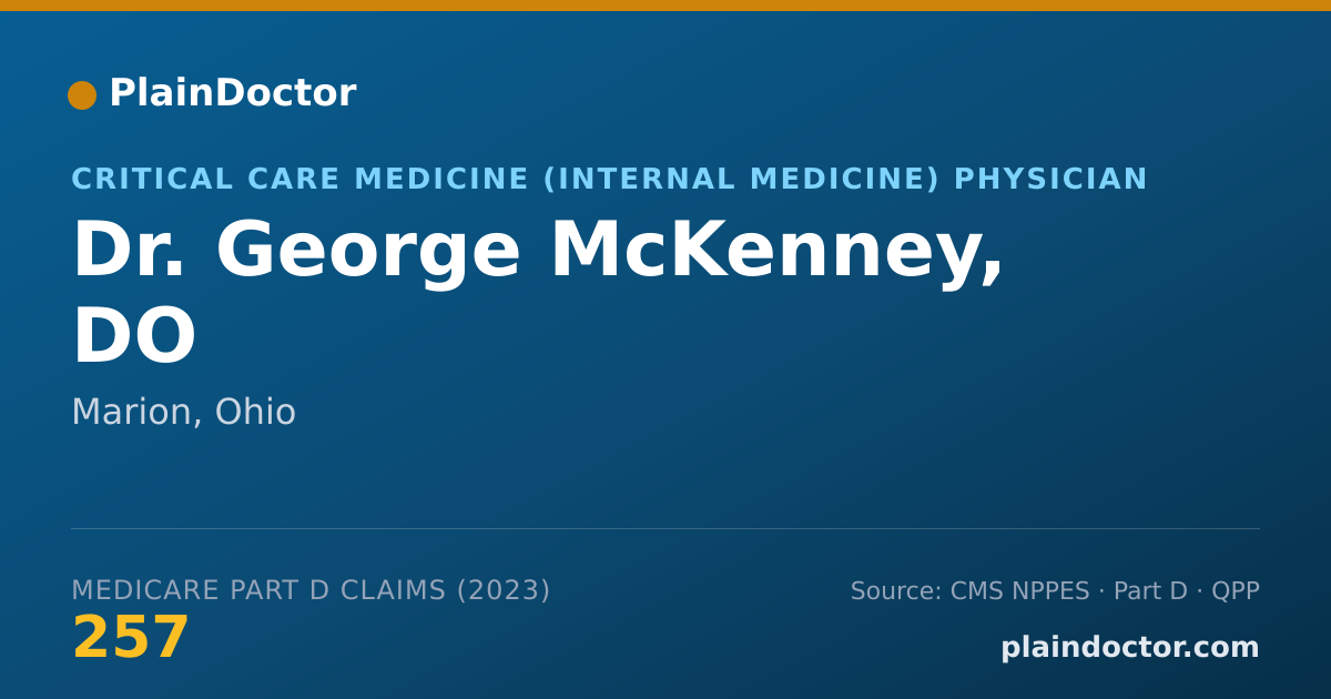 Shareable card for George McKenney, DO - Critical Care Medicine (Internal Medicine) Physician, Marion, OH