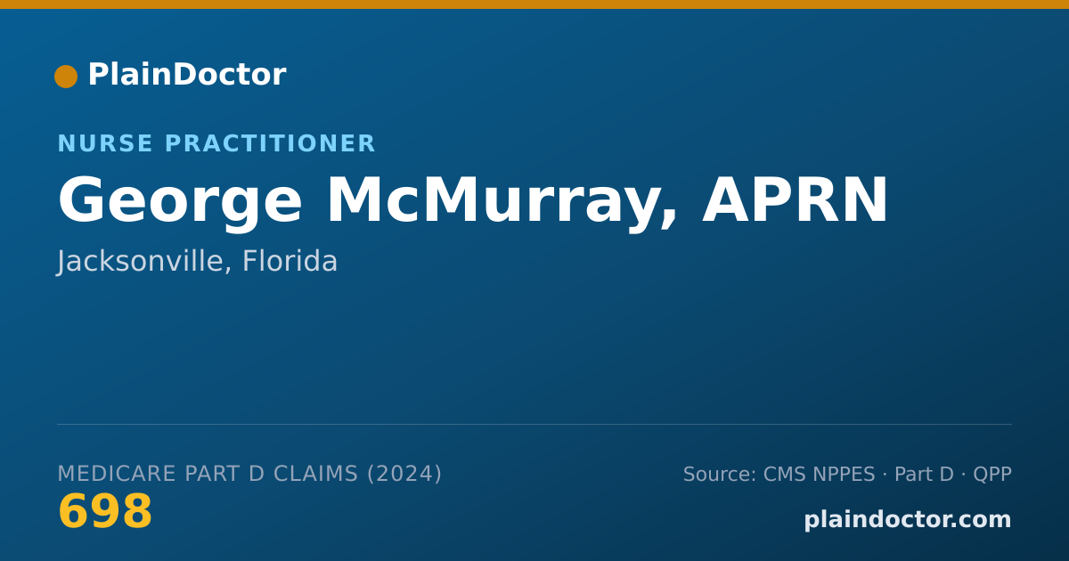 Shareable card for George McMurray, APRN - Nurse Practitioner, Jacksonville, FL