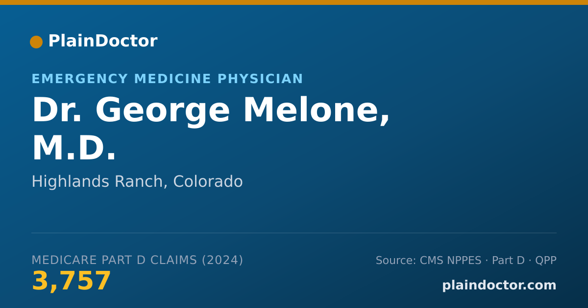 Shareable card for George Melone, M.D. - Emergency Medicine Physician, Highlands Ranch, CO