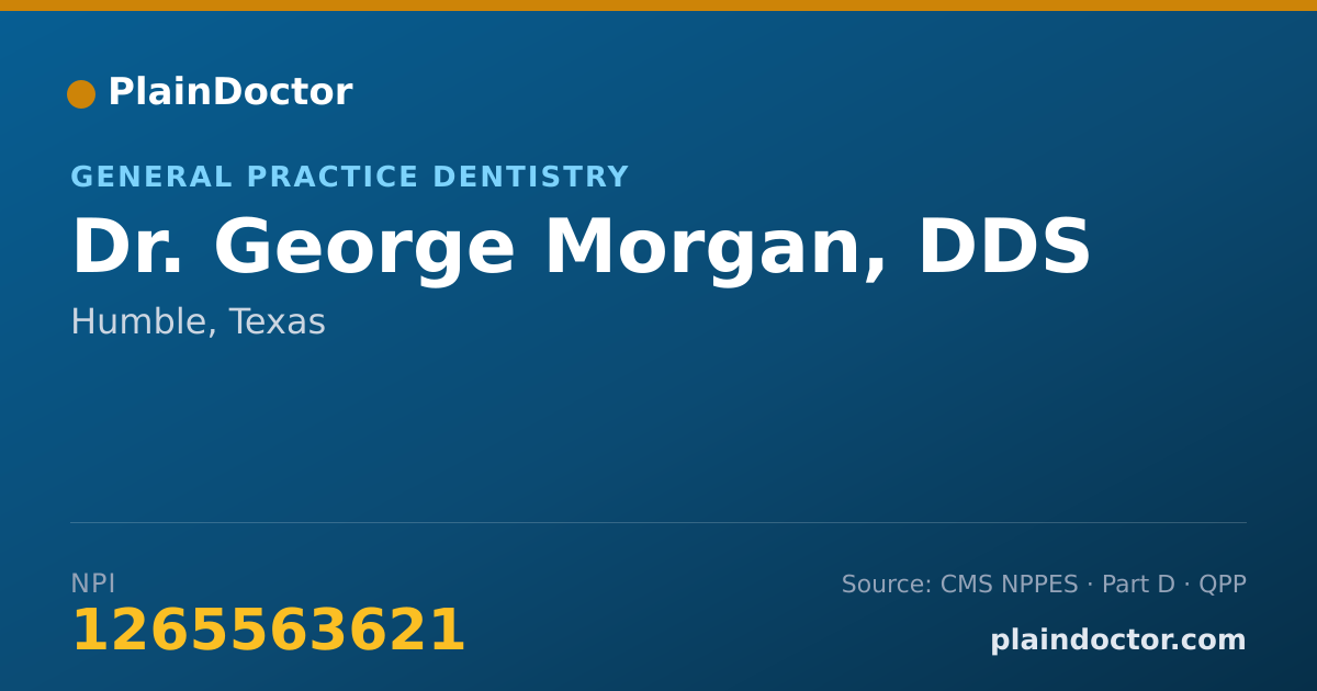 Shareable card for George Morgan, DDS - General Practice Dentistry, Humble, TX