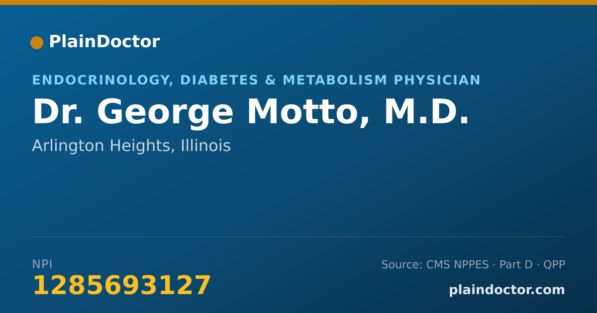 Shareable card for George Motto, M.D. - Endocrinology, Diabetes & Metabolism Physician, Arlington Heights, IL