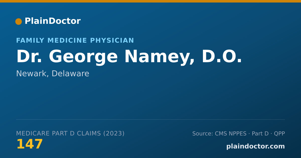 Shareable card for George Namey, D.O. - Family Medicine Physician, Newark, DE