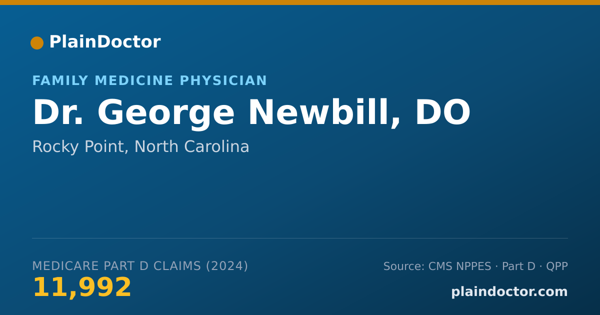 Shareable card for George Newbill, DO - Family Medicine Physician, Rocky Point, NC
