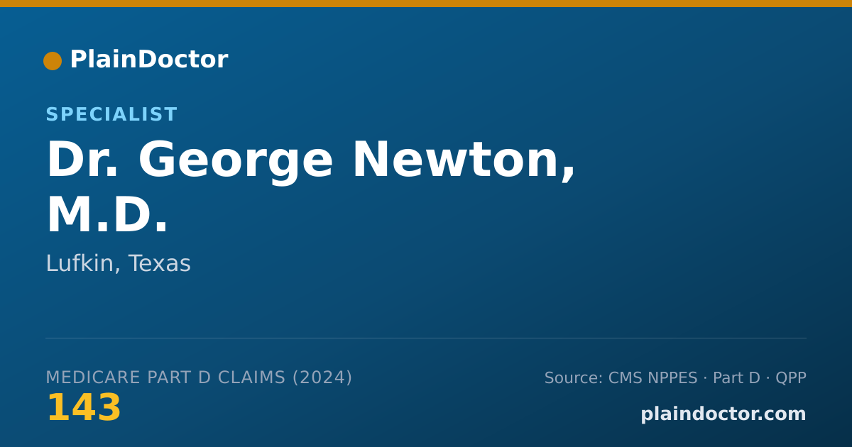 Shareable card for George Newton, M.D. - Specialist, Lufkin, TX