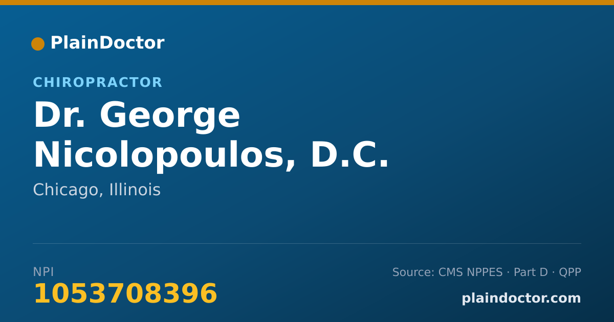 Shareable card for George Nicolopoulos, D.C. - Chiropractor, Chicago, IL