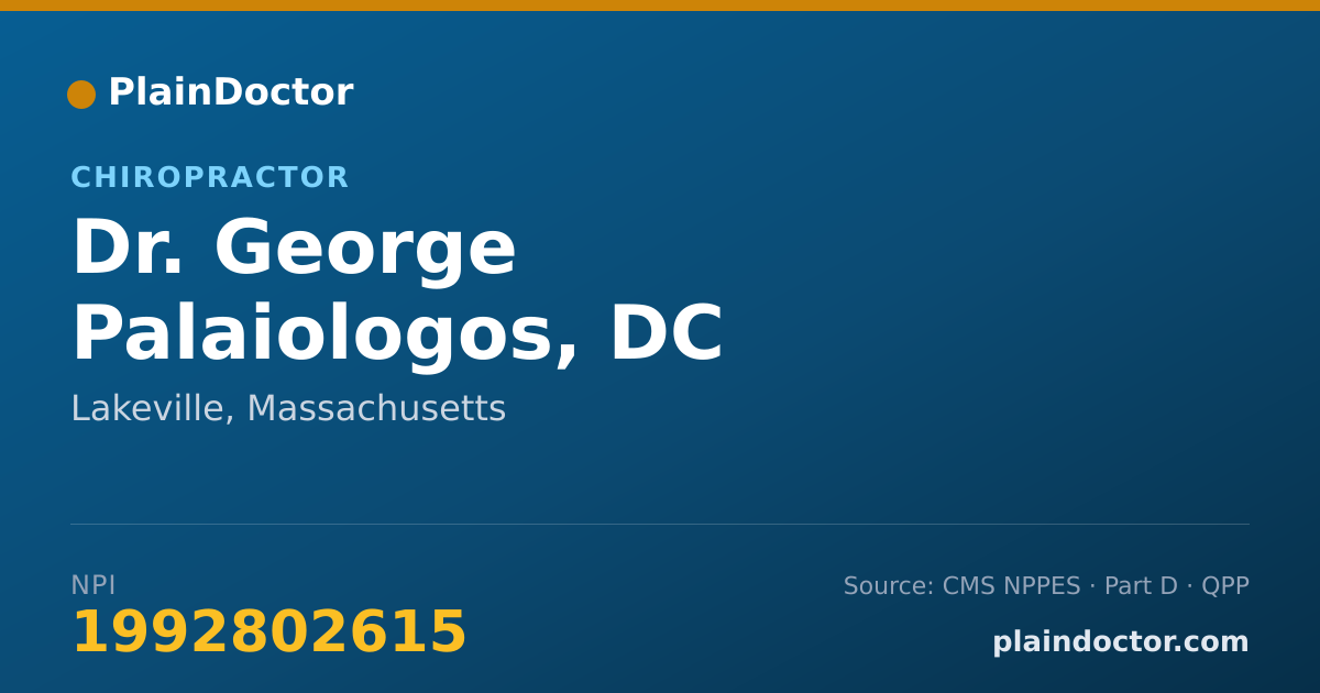 Shareable card for George Palaiologos, DC - Chiropractor, Lakeville, MA