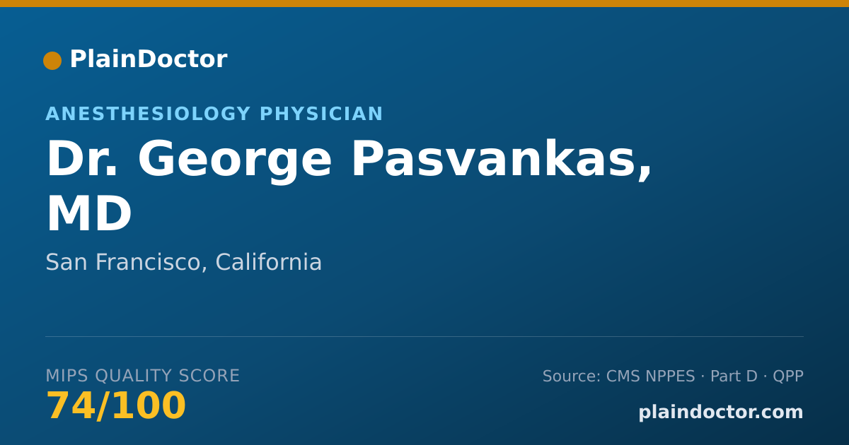 Shareable card for George Pasvankas, MD - Anesthesiology Physician, San Francisco, CA