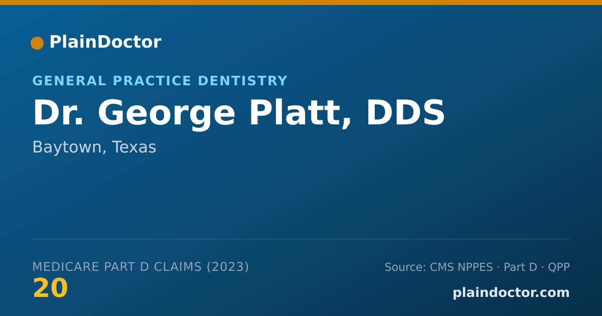 Shareable card for George Platt, DDS - General Practice Dentistry, Baytown, TX